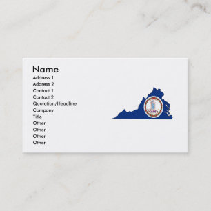 Tarjeta De Visita Mapa de la bandera de Virginia