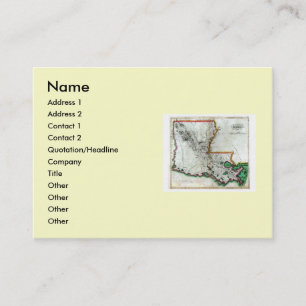 Tarjeta De Visita Mapa de Luisiana y bandera del estado