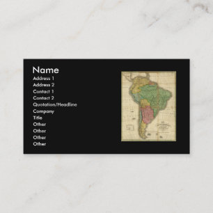 Tarjeta De Visita Mapa de Sudamérica de 1826 de Anthony Finley