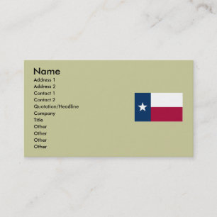 Tarjeta De Visita Mapa de Tejas y bandera del estado