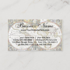 Tarjeta De Visita Mapa del Antiguo Mundo de Hendrik Hondius, 1630