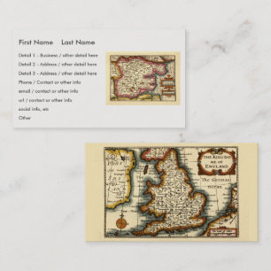 Tarjeta De Visita Mapa del Atlas Anticuario del Condado de Essex Ing
