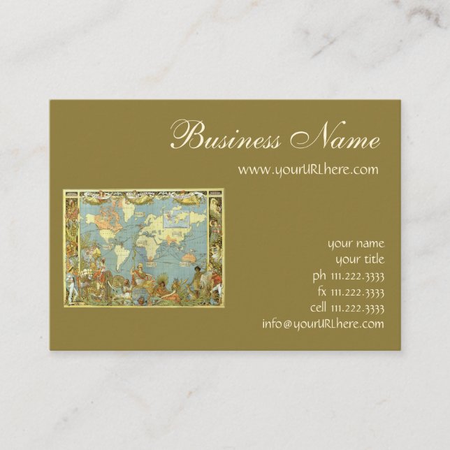 Tarjeta De Visita Mapa del mundo antiguo del imperio británico, 1886 (Anverso)