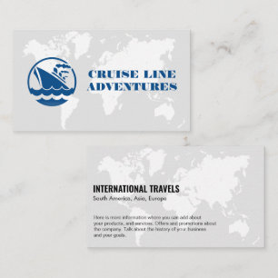 Tarjeta De Visita Mapa del mundo   Buque de línea de cruceros