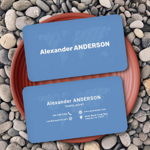 Tarjeta De Visita Mapa del mundo con puntos azules