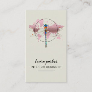 Tarjeta De Visita Mapa del mundo creativo de la naturaleza del