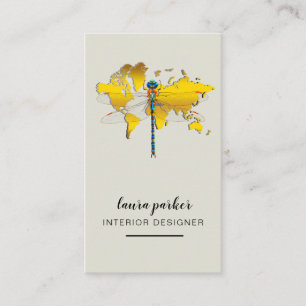 Tarjeta De Visita Mapa del mundo del diseñador creativo Dragonfly