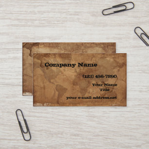 Tarjeta De Visita Mapa del mundo del vintage