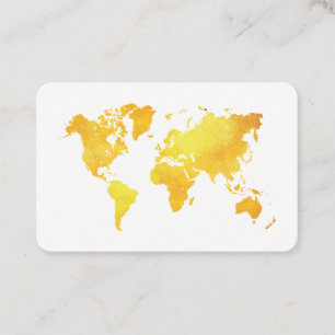 Tarjeta De Visita Mapa del mundo (oro)