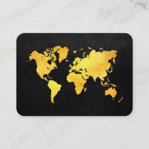 Tarjeta De Visita Mapa del mundo (oro)