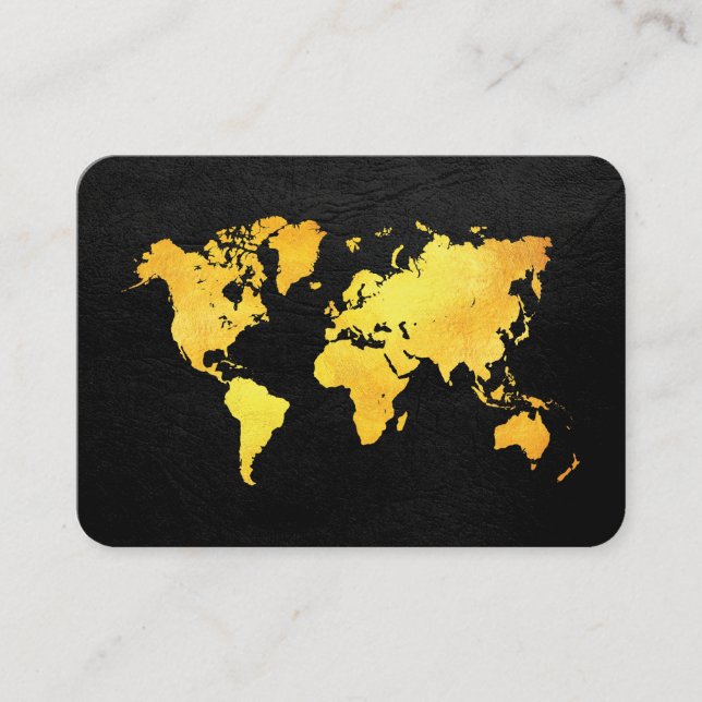 Tarjeta De Visita Mapa del mundo (oro) (Anverso)