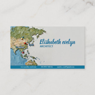 Tarjeta De Visita Mapa del mundo pintado con textura H641