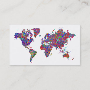 Tarjeta De Visita Mapa del mundo, pintura de la acción