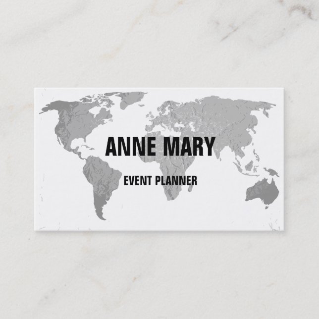 Tarjeta De Visita Mapa del mundo Resumen Boda maquillaje Artista Sal (Anverso)