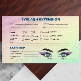 Tarjeta De Visita Mapa del registro de extensión de Eyelash holográf