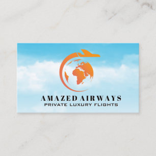 Tarjeta De Visita Mapa Global Avión en vuelo