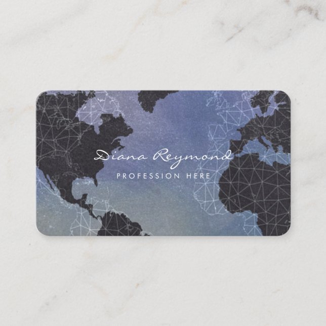 Tarjeta De Visita Mapa Mundial, Atlas, Global (Anverso)