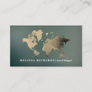 Tarjeta De Visita Mapa Mundial Colorido Blog de Viajes