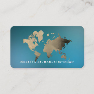 Tarjeta De Visita Mapa Mundial Colorido Blog de Viajes
