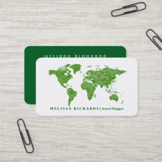 Tarjeta De Visita Mapa Mundial Colorido Blog de Viajes