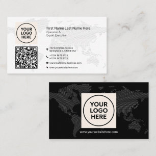 Tarjeta De Visita Mapa Mundial Corporativo Moderno