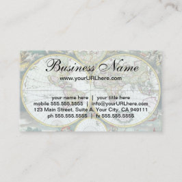 Tarjeta De Visita Mapa Mundial de Antigüedades del Siglo XVII, Frede