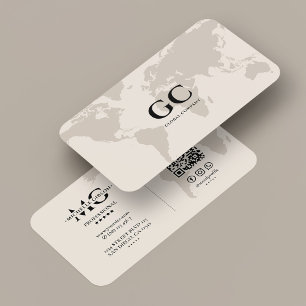 Tarjeta De Visita Mapa Mundial de Redes Profesionales Mínimo Arena