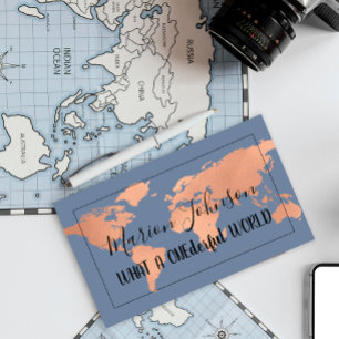 Tarjeta De Visita Mapa Mundial Mapa de Globos Agencia de Viajes Arma