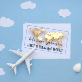 Tarjeta De Visita Mapa Mundial Mapa de viajes Agencia de viajes Logo