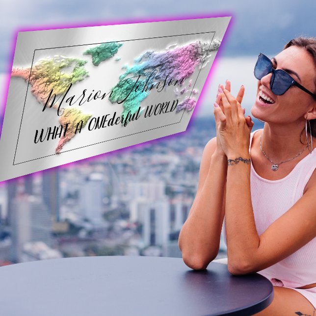 Tarjeta De Visita Mapa Mundial Mapa de viajes Agencia de viajes Sire (World Map Globe Map Travel Agency Silver Mermaid Business Card)