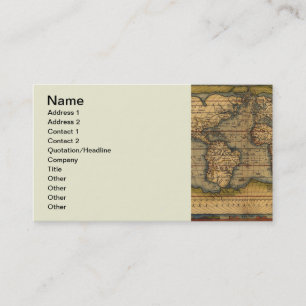 Tarjeta De Visita Mapa Mundial Viaje Antiguo Ortelius Europa