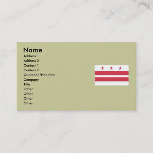 Tarjeta De Visita Mapa y bandera del Washington DC