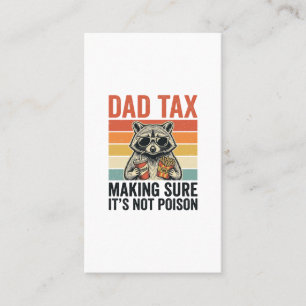 Tarjeta De Visita Mapache De Impuesto De Papá Diseño De Camiseta Div