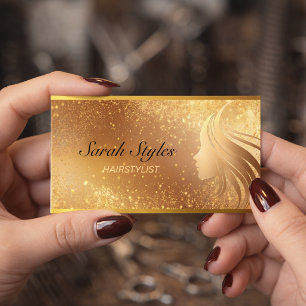 Tarjeta De Visita Maquillador Artístico Estilista de Cabello Glitter
