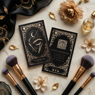 Tarjeta De Visita Maquillador de Lujo   Vintage Celestial