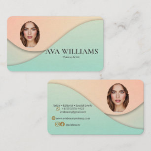 Tarjeta De Visita Maquillador de Novias con Pastel Suave Moderno