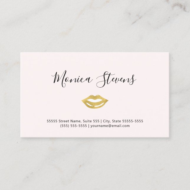 Tarjeta De Visita Maquilladora Blush Gold (Anverso)