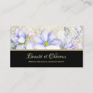 Tarjeta De Visita Maquilladora Floral Lavanda