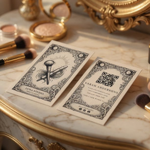 Tarjeta De Visita Maquilladora Mística Vintage Estilo Tarot