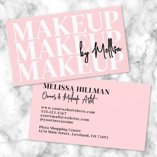 Tarjeta De Visita Maquilladora Moderna Femenina Rosa