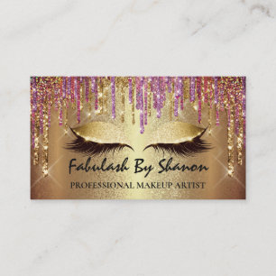 Tarjeta De Visita Maquillaje Artista Boda Planner Eyelash Purple
