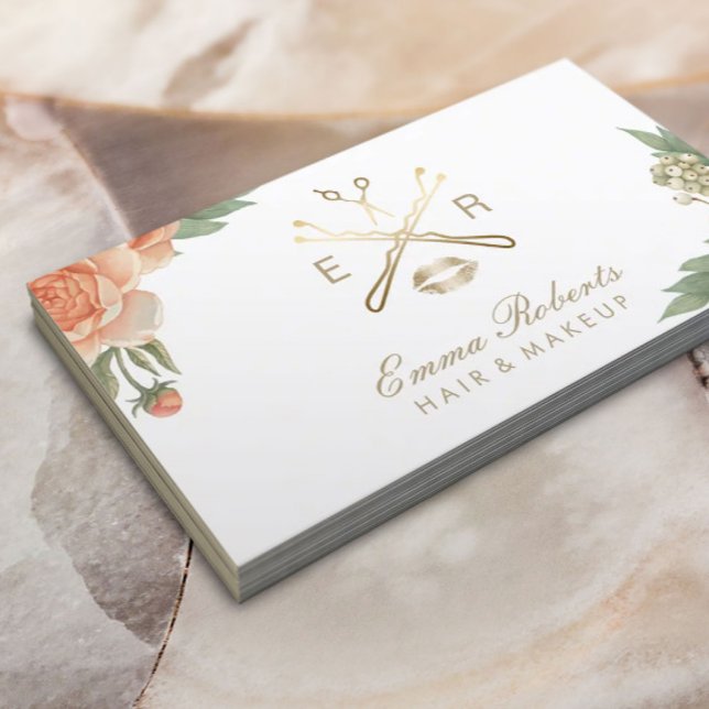 Tarjeta De Visita Maquillaje Artista Cabello Elegante Salón Floral V (Subido por el creador)