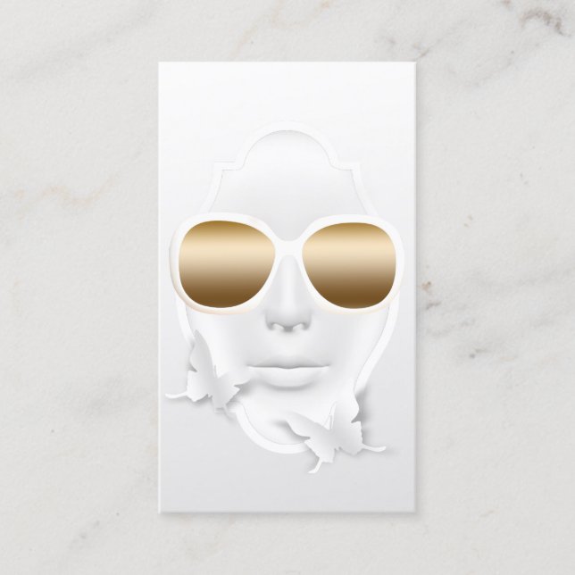 Tarjeta De Visita Maquillaje Artista Cabello Estilo Papel Mariposa A (Anverso)