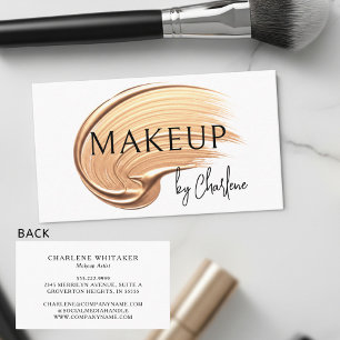 Tarjeta De Visita Maquillaje Artista de Tipografía Moderna