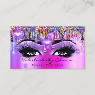 Tarjeta De Visita Maquillaje Artista Futuro Eyelash Perforación Rosa