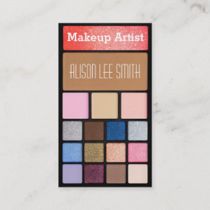 Tarjeta De Visita Maquillaje Artista / paleta Purpurina