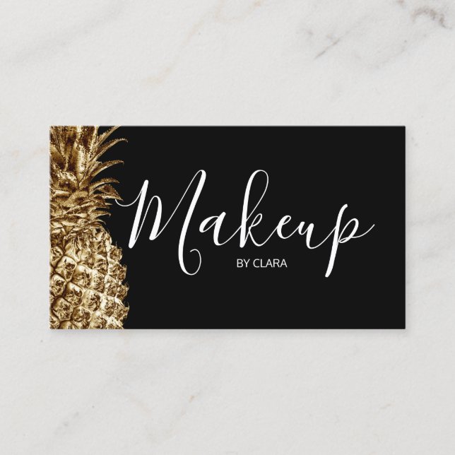 Tarjeta De Visita Maquillaje bonito elegante elegante de la piña del (Anverso)