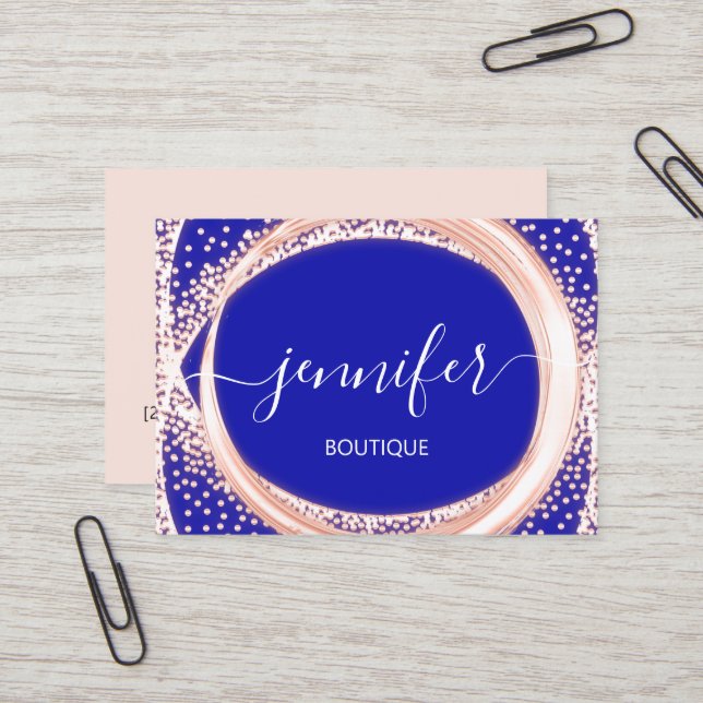 Tarjeta De Visita maquillaje Boutique Profesional Belleza Pink Royal (Anverso/Reverso In Situ)