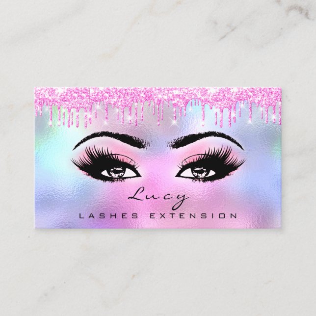 Tarjeta De Visita Maquillaje Cabello de Ojo Purpurina de Eyelash Per (Anverso)