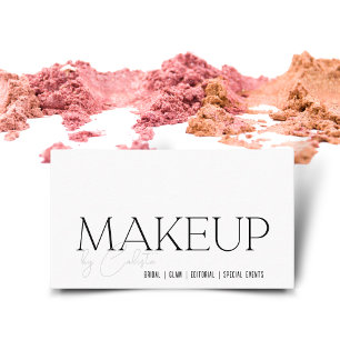 Tarjeta De Visita Maquillaje chic minimalista por